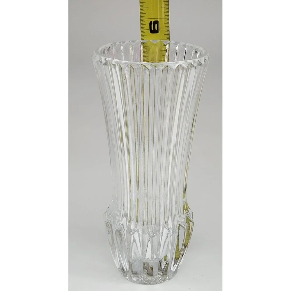 1977 Fostoria for Avon Crystal Bud Vase Clear Ribbed Avon Rep Gift EXC 5.5